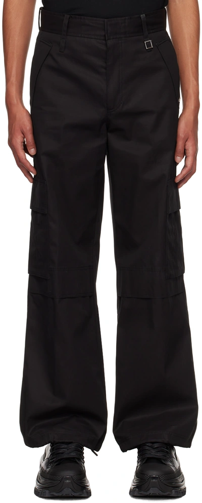 Wooyoungmi Black Wide-leg Cargo Pants In Black 945b