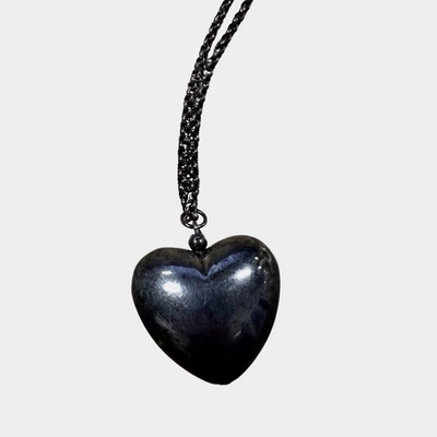 Marketplace 60s Sterling Puffy Heart Necklace In Silver