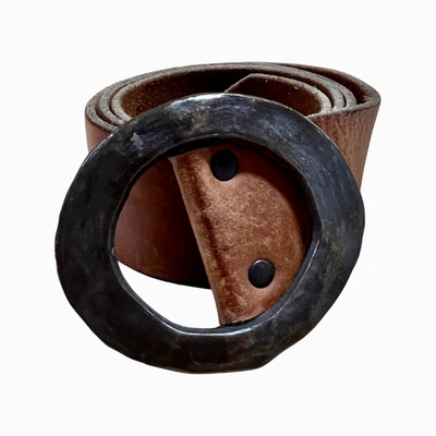 Marketplace 70s Circle Buckle Belt In Brown