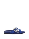 Manolo Blahnik Chilanghi Crystal Buckle Slide Sandals