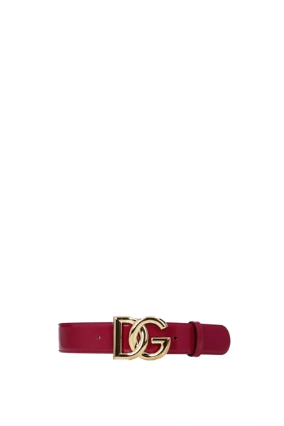 Dolce & Gabbana Dolce&gabbana Regular Belts Leather Fuchsia Cyclamen In Red