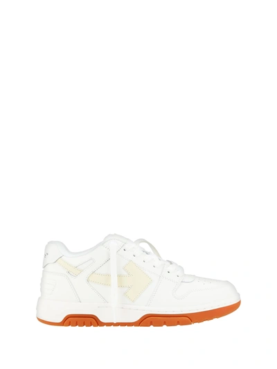 Off-white Out Of Office Leather Sneakers In White,beige