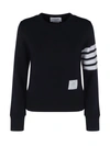 Thom Browne Pullover Sweatshirt With Engineered 4 Bar In Classic Loopback Clothing