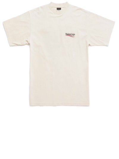 Balenciaga Political Campaign Logo-print T-shirt In Beige