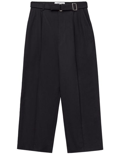Loewe Cotton-blend Pleated Trousers In Black