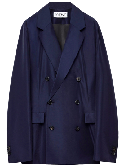 Loewe Technical Wool Jacket In Midnight Blue