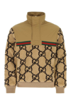 GUCCI GUCCI MONOGRAMMED CONTRASTING TEDDY JACKET