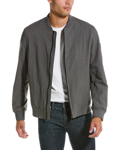 Ted Baker Mens Grey Elmhrst Logo-patch Woven Bomber Jacket