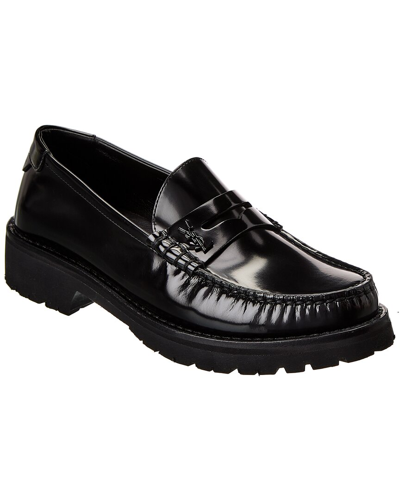 Saint Laurent Black Leather Le Loafers Loafers