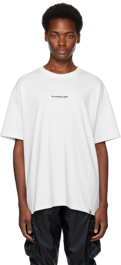 Nike White Printed T-shirt In Summit White