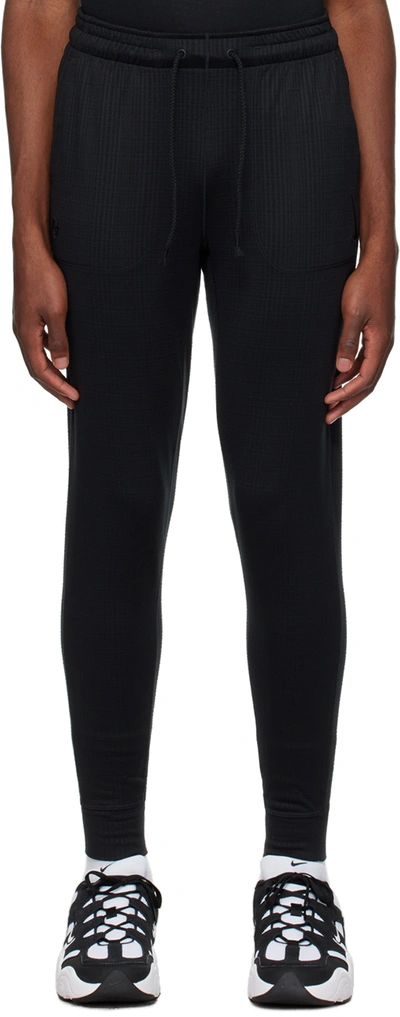 Nike Black Dri-fit Lounge Pants In Black/black