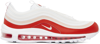 NIKE WHITE & RED AIR MAX 97 SNEAKERS