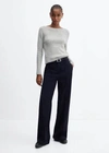 Mango Boat Neck Sweater Grey In Gray