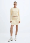 Mango Cable-knit Sweater Pastel Yellow