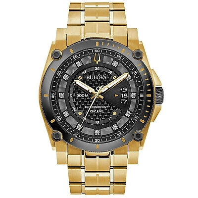 Pre-owned Bulova Men's Precisionist Black Dial Watch - 98d156