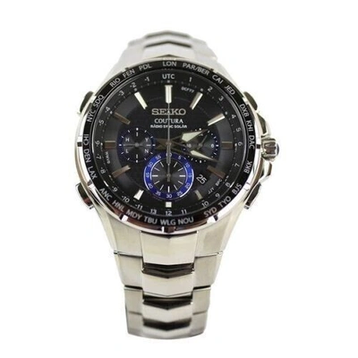 Pre-owned Seiko Coutura Men's Black Watch - Ssg009 Radio Sync Solar
