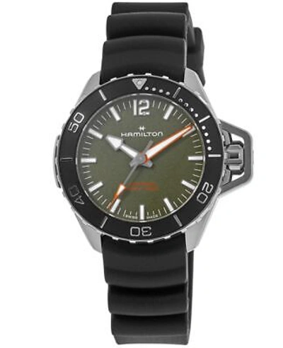 Pre-owned Hamilton Khaki Navy Frogman Automatic Green Dial Men's Watch H77455360