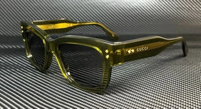 Pre-owned Gucci Gg1217s 004 Green Grey Men's 53 Mm L Size Sunglasses In Gray