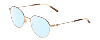 Pre-owned Blue Gucci Gg0684o Womens Round  Light Glasses In Gold Tortoise Havana Ivory 51mm
