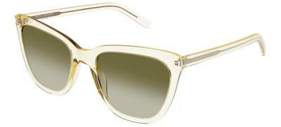 Pre-owned Saint Laurent Sl 548 Slim Transparent Yellow/brown Shaded (006) Sunglasses