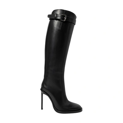 Ann Demeulemeester Edmunda Buckled Leather Knee Boots In Black