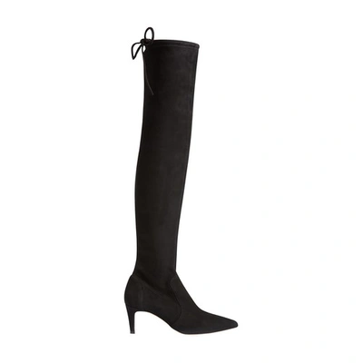 Vanessa Bruno Nubuck Leather Thigh-high Boots In Noir