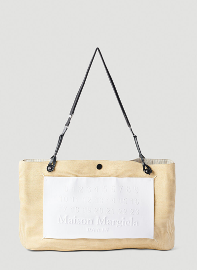 Maison Margiela Logo Patch Tote Bag Female Beige In Cream