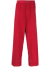 MAISON MARGIELA RED RIBBED TROUSERS