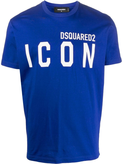 Dsquared2 Icon-print Cotton T-shirt In Electric Blue