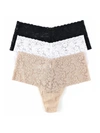 HANKY PANKY 3 PACK RETRO LACE THONG EXCLUSIVE