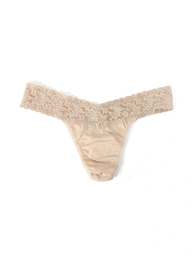 Hanky Panky Petite Size Supima® Cotton Low Rise Thong Chai In Brown