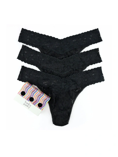 Hanky Panky 3 Pack Original Rise Thongs Black