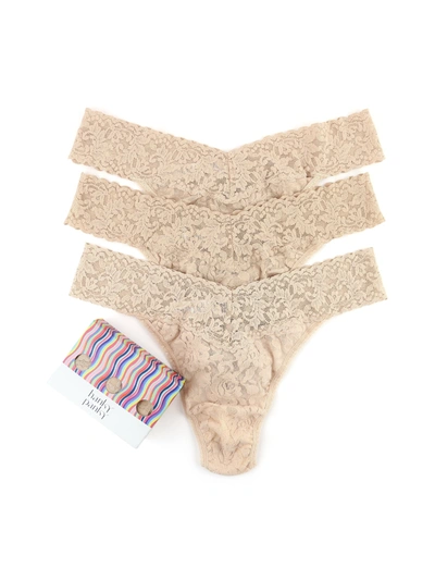 Hanky Panky 3 Pack Original Rise Thongs Chai In Brown