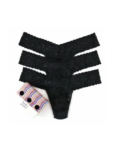 Hanky Panky 3 Pack Low Rise Thongs Black