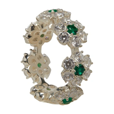 Hatton Labs Daisy Eternity Ring In Silver_emerald