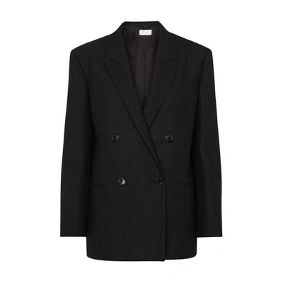 The Row Tristana Jacket In Black / Grey Mela
