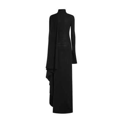 Ann Demeulemeester Zorka Long Asymmetric Draped Dress In Black