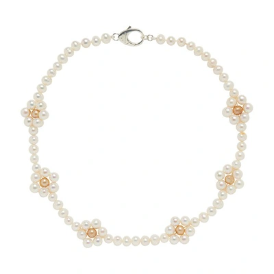 Hatton Labs Daisy Pearl Chain In Silver_yellow_white_pearls