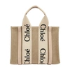 Chloé Chloe Women Multicolor Fabric Small Woody Shopping Bag In Cement_pink