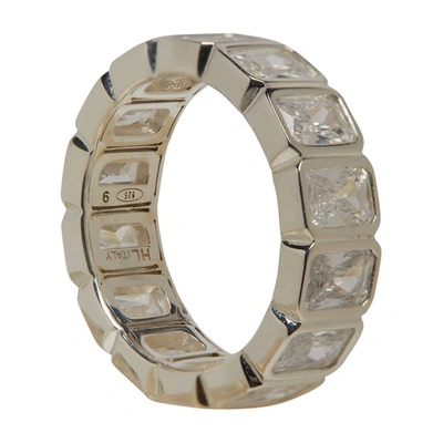 Hatton Labs Emerald Cut Eternity Ring In Silver_white