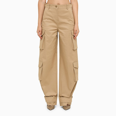 Valentino High-waisted Cargo Trousers In Cream