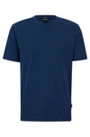 Hugo Boss Regular-fit T-shirt In Mercerized Moulin Cotton In Dark Blue