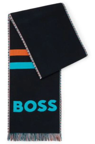 Hugo Boss Boss X Nfl Logo Scarf With Miami Dolphins Branding