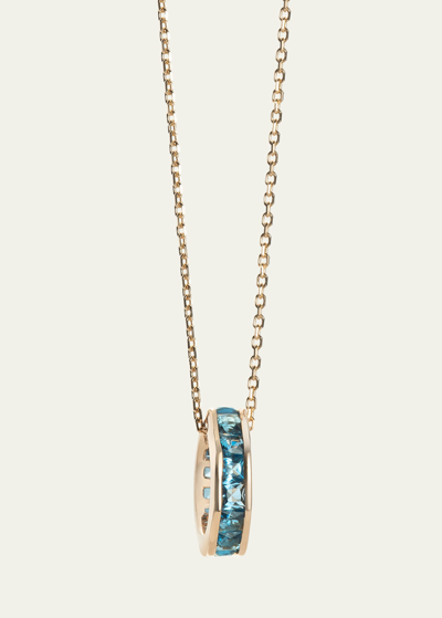 Jolly Bijou 14k Yellow Gold Otto Blue Topaz Pendant Necklace In Yg