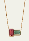 JOLLY BIJOU 14K ROSE GOLD ORB TOURMALINE PENDANT NECKLACE