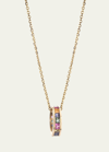 JOLLY BIJOU 14K GOLD OTTO MULTICOLOR SAPPHIRE PENDANT NECKLACE