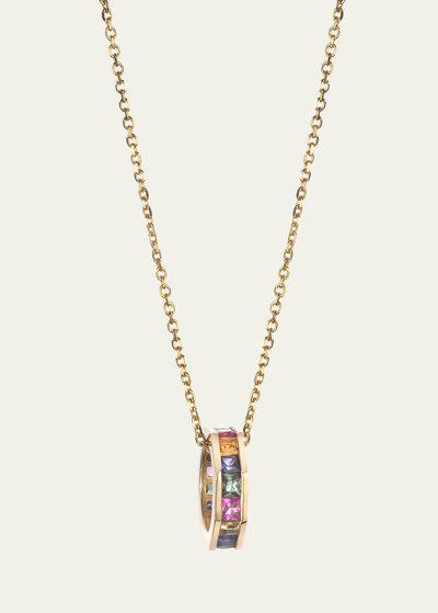 Jolly Bijou 14k Gold Otto Multicolor Sapphire Pendant Necklace