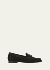 Veronica Beard Suede Coin Penny Loafers In Black