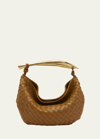 Bottega Veneta Sardine Intrecciato Leather Top Handle Bag In Acorn-muse Brass