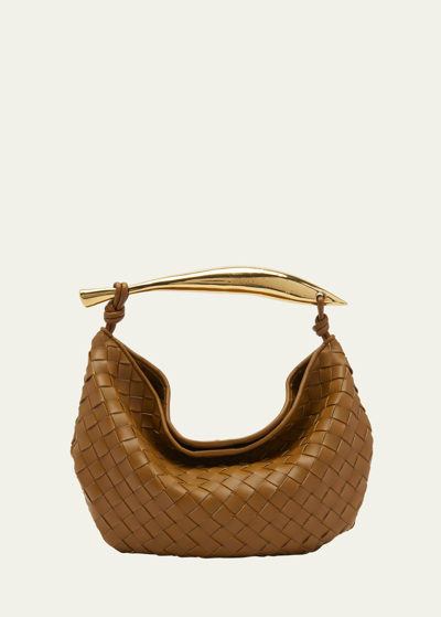 Bottega Veneta Sardine Intrecciato Leather Top Handle Bag In 7746 Acorn-muse Brass